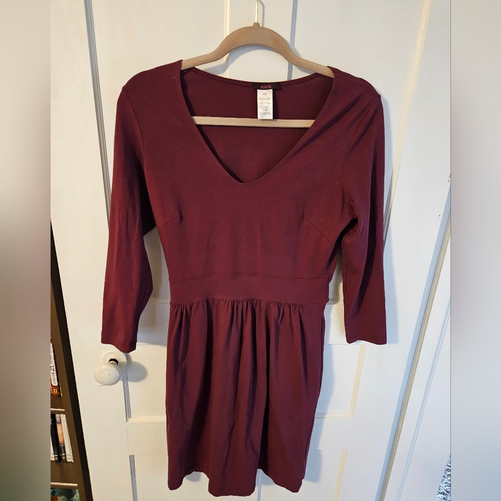 Burgundy casual dress